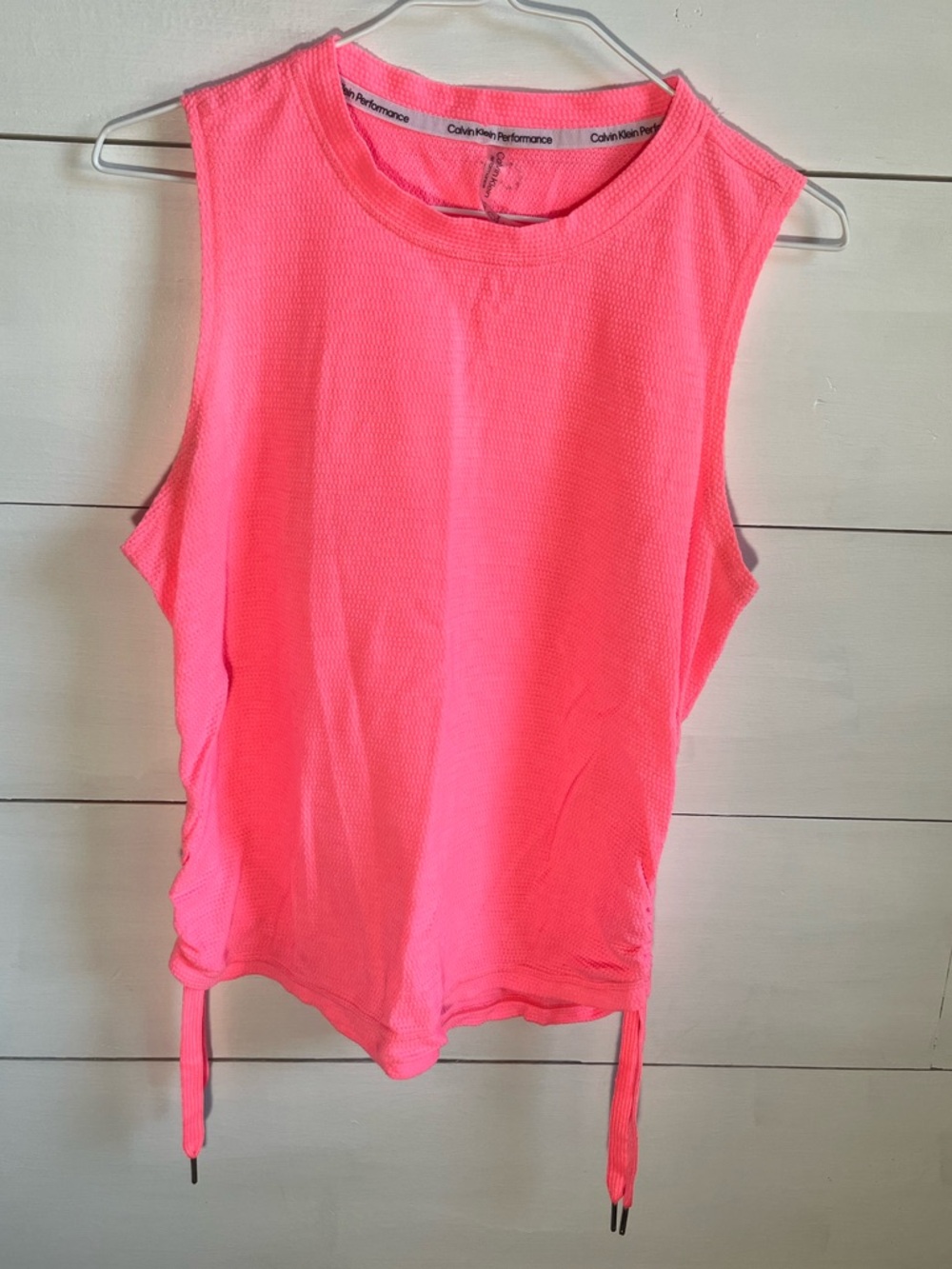 Calvin Klein Neon Pink Muscle Tank with Side Ties